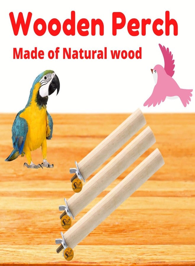 سايج سكوير مجموعة مجاثم طيور خشبية طبيعية مربعة الشكل من سيج - 4، 8، و10 بوصات | مثالية للتمرين واللعب والتدريب، وتحسين الأقفاص، والوقاية من مشاكل القدم | مناسبة للعصافير، والببغاوات، والبادجي، والكوكاتيل | عبوة من 3 قطع - Image 2